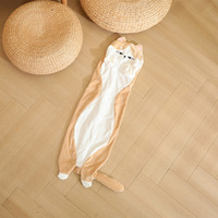 Peluche géante de chat en gros d'usine, peaux d'animaux non rembourrées, coussin long en peluche de chat pour enfants