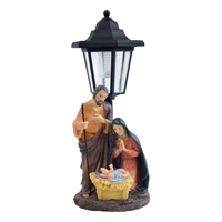 Crèche de Noël solaire en résine peinte à la main, fabriquée à la main, Scène de la Sainte Famille, modèle de lumière solaire de jardin