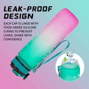 Bouteille d'eau en plastique de motivation de 1000ml pour enfants sans Bpa avec logo personnalisé pour le sport en plein air et la salle de sport - Product Image 4