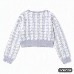Set Due Pezzi Invernale in Maglia Effetto Visone per Donna, <span class=keywords><strong>Cardigan</strong></span> <span class=keywords><strong>Pied</strong></span>-<span class=keywords><strong>de</strong></span>-<span class=keywords><strong>Poule</strong></span> 12GG e Minigonna - Product Image 2