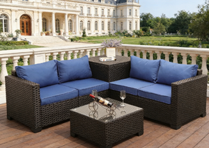 Housses classiques imperméables en PE pour tables, chaises et canapés en osier et rotin, idéales pour les loisirs en extérieur - Product Image 1