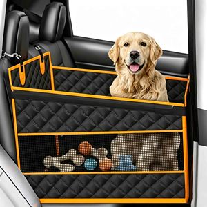 Asiento de coche para perros, protector de asiento grande para mascotas, extensor de asiento trasero para mascotas, almohadilla de asiento de coche para cachorros con base rígida, asientos elevadores para perros en el coche - Product Image 4