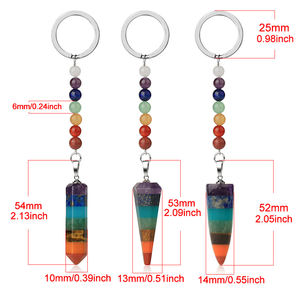 Охрана окружающей среды амулет металлический цинковый сплав семь 7 Чакра каменные бусины брелок кулон - Product Image 2