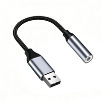 Adaptateur audio USB vers 3,5 mm pour ordinateur portable, sortie CC, casque, microphone, adaptateur de voyage universel personnalisé, carte son stéréo externe