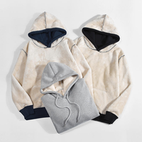 Fabricants de vêtements Sweat-shirt à capuche en polaire épaisse pour hommes personnalisé Sweat-shirt d'automne et d'hiver Couleur unie 420G Veste pull