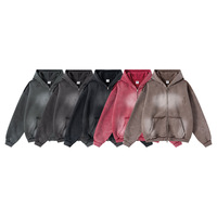 Veste cardigan en tricot à capuche zippée en polaire coupe ample style américain pour homme automne-hiver OEM ODM