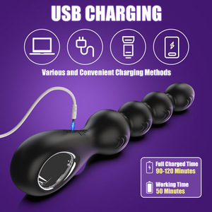 Venta al por Mayor de <span class=keywords><strong>Bolas</strong></span> <span class=keywords><strong>Anales</strong></span> Vibratorias de Silicona con 10 Modos de Vibración, Tapón Anal Recargable Súper Largo para una Estimulación Profunda - Product Image 6