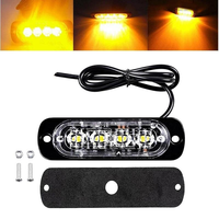 BESTOEMLED Barre lumineuse de signalisation d'urgence 6 LED ambre et blanc 12V IP67 étanche à montage en surface, clignotante, 112x28mm pour camion