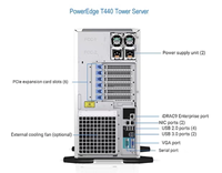 Server Proksi T440 Xeon Bekas Host Tower Silver 4210R Memori 16G 960G Server Rumahan Garansi 3 Tahun Kontroler PERC Tersedia