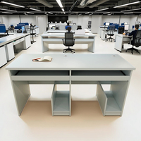 Vente en gros Fabricant de bureau OEM & ODM Table d'ordinateur de bureau en bois blanche à double siège pour enfants étudiant