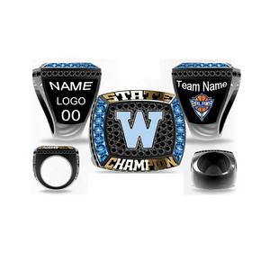 2026 Customized Men's Sports Championship <strong>Ring</strong> Alloy Gold Black Design <strong>Crystal</strong> Cut Jewelry for Rugby Softball &amp; Basketball - Product Image 5