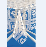 Nappe en plastique PVC transparente imprimée, nappe en vinyle transparente, nappe florale, sur-nappes de mariage