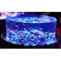 Personnalisé Haute Transparence Forme Cylindrique Maison Fish Tank Aquarium Grand Acrylique