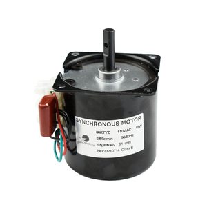 Moteur à engrenages synchrone ChanCS 60KTYZ 110V AC 2.5-3 tr/min 18W 80mm à montage par bride, faible vitesse, couple élevé - Product Image 1