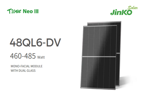 Module photovoltaïque <span class=keywords><strong>Jinko</strong></span> Tiger Neo 3.0 48QL6-DV 460 <span class=keywords><strong>465</strong></span> 470 475 480 485 Watt Mono-Facial Bifacial avec panneau solaire à double verre - Product Image 2