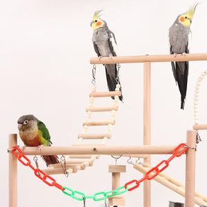 4 Lagen Grote Vogel Houten Baars Gym Box <span class=keywords><strong>Ladder</strong></span> Met Feeder Cups Pet Papegaai Speelstand Vogel Speeltuin Speelgoed - Product Image 5