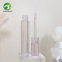 Tubes de gloss à lèvres ronds transparents vides de 4 ml, emballage cosmétique personnalisé avec étiquette, conteneur avec matériau AS