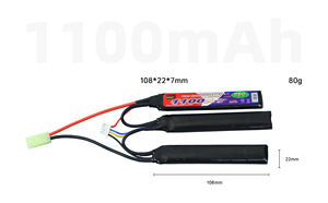 사용자 정의 Airsoft 총 금속 배터리 3.7v 3.2v 1200mah 2s 3s 4s 7.4v Nunchuck <span class=keywords><strong>Lipo</strong></span> 트리플 Ni-Mh 배터리 팩 M4 HPA AEG AK - Product Image 6