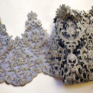 Venta al por mayor, bordado decorativo, cinta <span class=keywords><strong>de</strong></span> encaje para boda, borde <span class=keywords><strong>de</strong></span> encaje bordado blanco azul <span class=keywords><strong>Amazon</strong></span> - Product Image 2