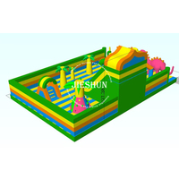 Terrain de jeu commercial de château de videur Funcity 5k Course Funworld Inflatables Fun City pour des enfants