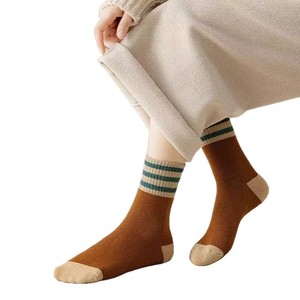 Crew Socks Mid-Calf Warm Winter Sweat-Absorbent Women Casual Style Mixed Colors Polyester Fiber - Product Image 5
