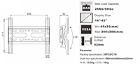 Soporte de montaje de movimiento completo de pared de TV de Metal de 14 "-43" 18kg para interiores del fabricante, superventas, soporte LED LCD