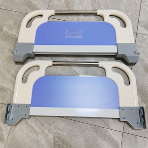 ABS Bedside Rail For Manual Nursing <b>Bed</b> Durable Safety Railing Assistive Device Pair Blue And Beige - Product Image 1
