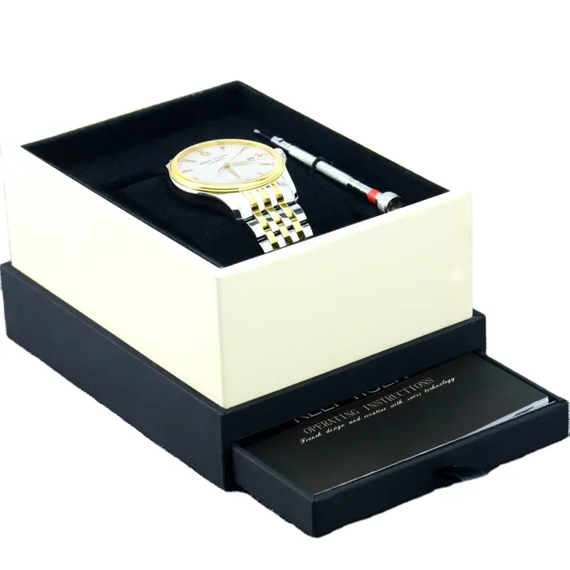 นาฬิกาที่มีคุณภาพสูงเดิมกล่องกระดาษการ์ดกระเป๋าถือหนังนาฬิกากล่องเครื่องประดับ