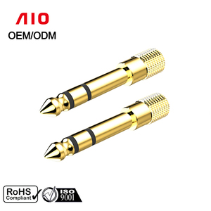 AIO Kingsun chapado en oro 6,35mm 1/4 pulgadas macho a 3,5mm 1/8 pulgadas hembra adaptador de auriculares estéreo conector de Radio - Product Image 6