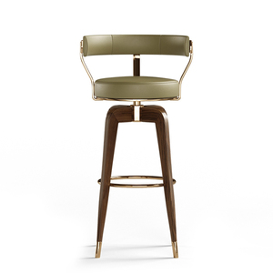 Tabourets de <span class=keywords><strong>bar</strong></span> pivotants de luxe modernes avec pieds en bois de frêne massif et structure métallique pour salles à manger, bars, hôtels, restaurants, cafés - Product Image 5