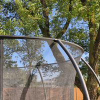 Trampoline rectangulaire Zoshine avec lumières LED, panier de basket et filet de sécurité, cadre en mousse homologué ASTM pour utilisation en extérieur par les enfants