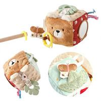 Cube sensoriel personnalisé en tissu doux, jouet multi-textures, anneau de dentition, hochet, bloc d'apprentissage précoce, entraînement tactile, miroir 10x10x10cm