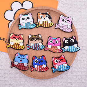 Parche de PVC con diseño de pez, aplique de goma suave para manualidades, fundas de teléfono, accesorios para el cabello, diseño personalizado, sin adhesivo. - Product Image 1