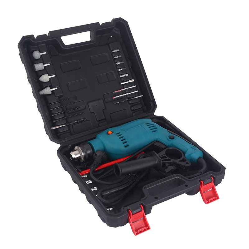 Multifunctional Impact Hand Drill 28-Piece Pistol Drill Tool Set Reversible AC/DC Powered Cross-Border Foreign Trade Factory