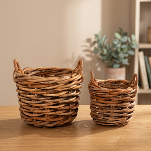 Handled Wicker Storage Laundry <b>Basket</b> Made of Rattan CL Weaving Without <b>Plastic</b> Lining Inside and Lid From Indonesia - Product Image 3
