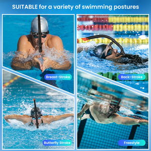 Set de Snorkel Frontal Dry Top - <span class=keywords><strong>Tubo</strong></span> de Respiración Profesional de PVC <span class=keywords><strong>con</strong></span> Características Duraderas e Impermeables, Kit de Entrenamiento de Natación Unisex - Product Image 3