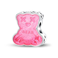 Pendentif ours mignon en argent plaqué cuivre, perles pour bracelet DIY, accessoire transfrontalier, nouveau style, best-seller européen