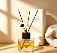 Bouteille diffuseur de parfum sans flamme 100 ml en gros, désodorisant d'ambiance à huiles essentielles, bouteille diffuseur à bâtonnets avec logo personnalisé