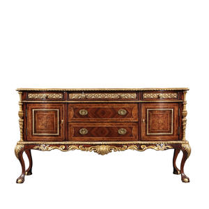 خزانة فاخرة كلاسيكية جديدة للمنزل ، لوح جانبي منحوت من الخشب الصلب الإنجليزي ، مدخل ألكسندر ، أثاث تقليدي - Product Image 4