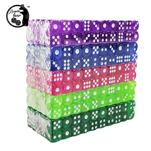 Small Polyhedral Dice 12mm Transparent Dice D6 Multi-Color Acrylic Dice Games