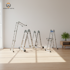 Scala in Alluminio Multifunzione di Grado Commerciale, Capacità 150KG, Pieghevole, Regolabile e Resistente - Product Image 1