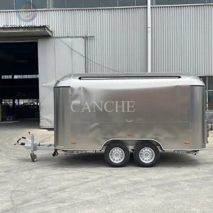 Chariots à hamburgers personnalisés en acier inoxydable Canche, remorques de cuisine mobiles pour la rue - Product Image 3