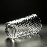 12,8 oz Luxus Kristall Highball Glas Bleifrei Diamantmuster 380ml Vintage Trinkglas für Wasser Saft Cocktail Barware