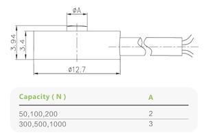 50 500 1000N Micro Medidor de tensión Compresión Tipo redondo Sensor de fuerza de celda de carga - Product Image 3