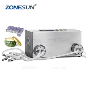 ZONESUN ZS-GTCD2A半自動ギアポンプティーライトホットパラフィンペースト加熱キャンドルワックス注入充填機