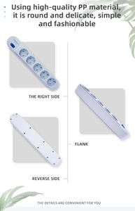 FR-PP Fire Retardant Material 16A Europe Type 5 Outlets <b>Extension</b> <b>Socket</b> Full Copper Safety Shutter Power Strip Factory Supplier - Product Image 4