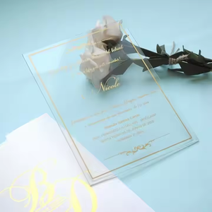 Tarjetas de cumpleaños de alta calidad, invitaciones de boda, invitaciones de acrílico de lujo para boda con caja, invitación de tarjeta de boda personalizada - Product Image 4