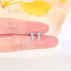 Lingchee Titanium Interne Schroefdraad <span class=keywords><strong>Labret</strong></span> Lip Studs 3 Ronde Zirkoon Oorbellen Oor Kraakbeen Helix <span class=keywords><strong>Piercing</strong></span> Sieraden - Product Image 5