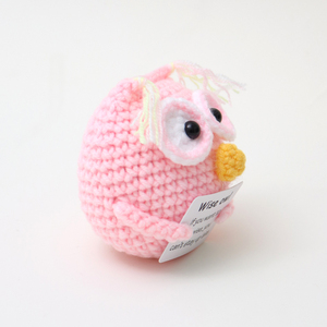 Bambola <span class=keywords><strong>Gufo</strong></span> Fatta a Mano, Carina, in Tessuto Lavorato all'Uncinetto, Artigianato Tessile, Supporta l'Encoraggiamento Emotivo Positivo, Carta Ispirazionale Inclusa, Regalo - Product Image 2