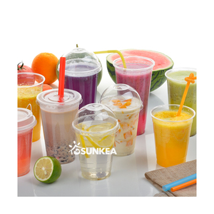 Vaso de plástico transparente desechable PP PET con cúpula y tapa plana - Product Image 2